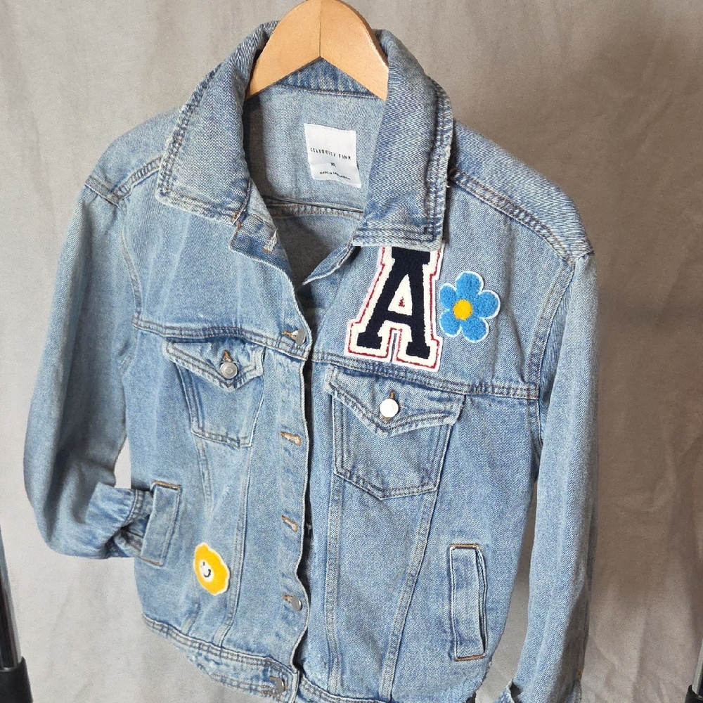 Celebrity Pink Kids Blue Denim Jacket with Fun Patches